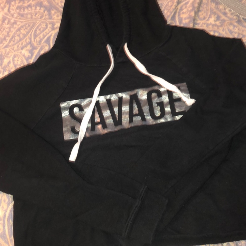 Savage crop top hoodie